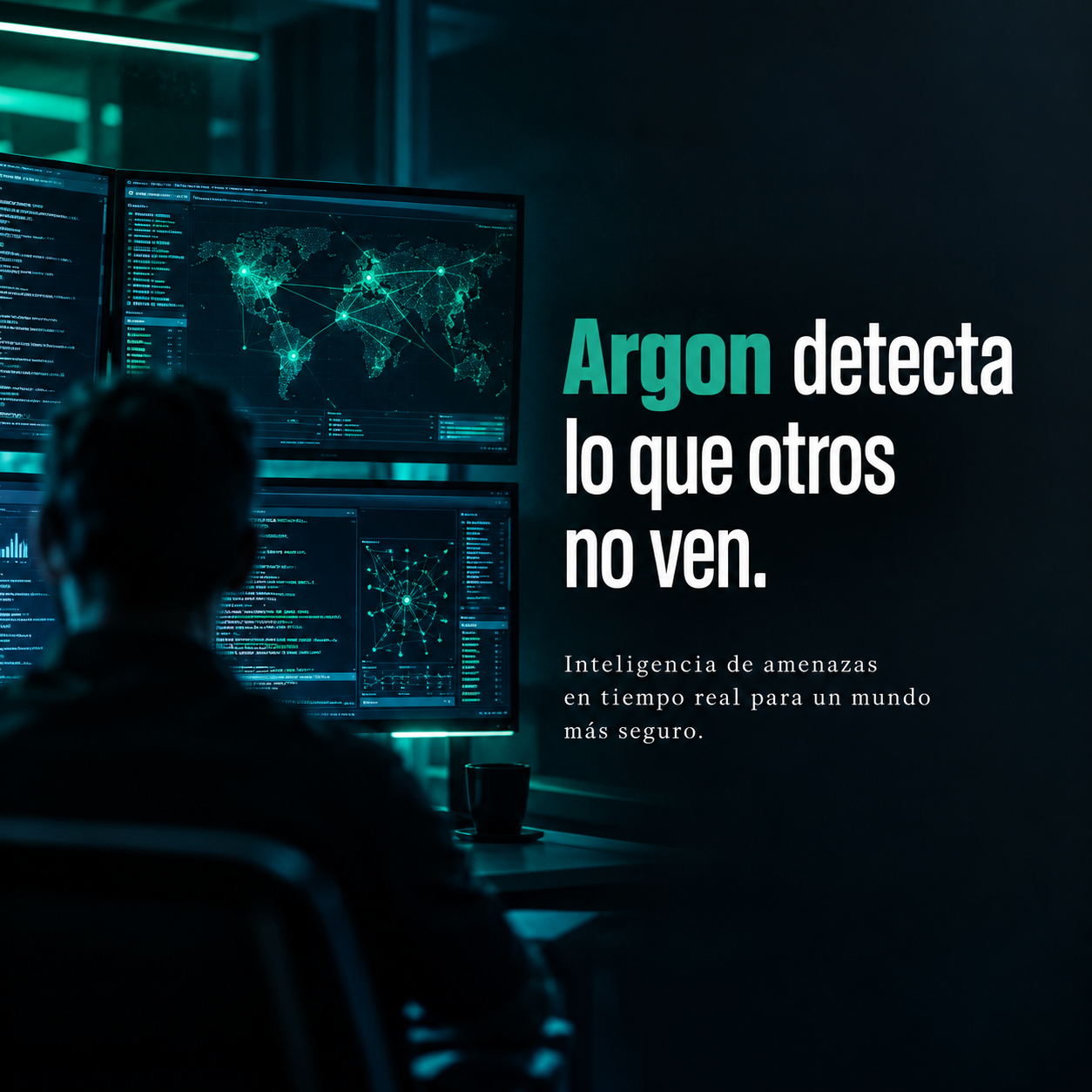Centro de operaciones de ciberseguridad con pantallas de código en verde y azul, representando el lanzamiento restringido de Gemini 4 Argon en octubre de 2026